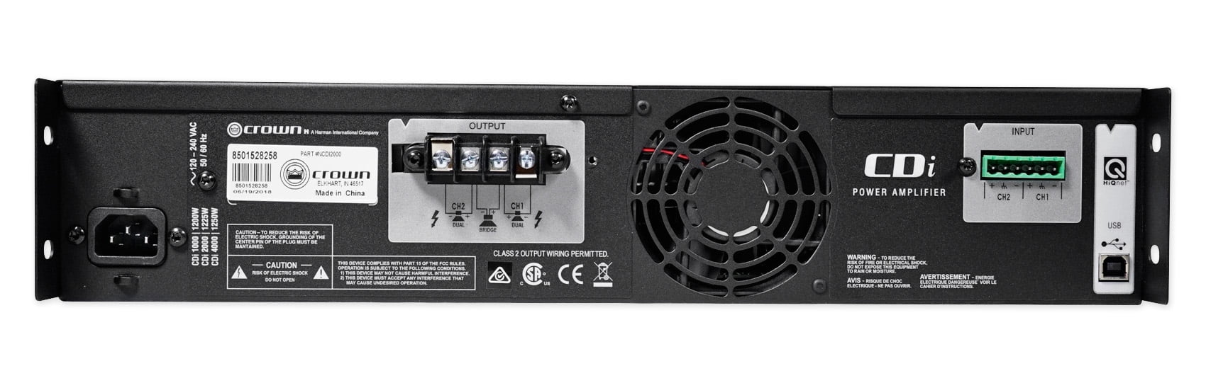 Crown CDi2000 800w 70V Commercial Amplifier+10) JBL Front+2) Background Speakers