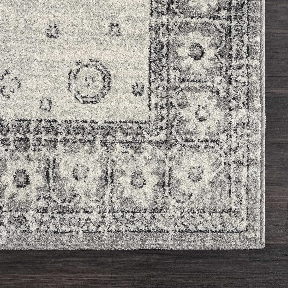 Marash Collection Goksun Persian Traditional Living Room, Bedroom, Indoor Area Rug - Oriental Medallion Pattern - Boho Vintage Distressed - Grey, Beige - 7'10" X 10'