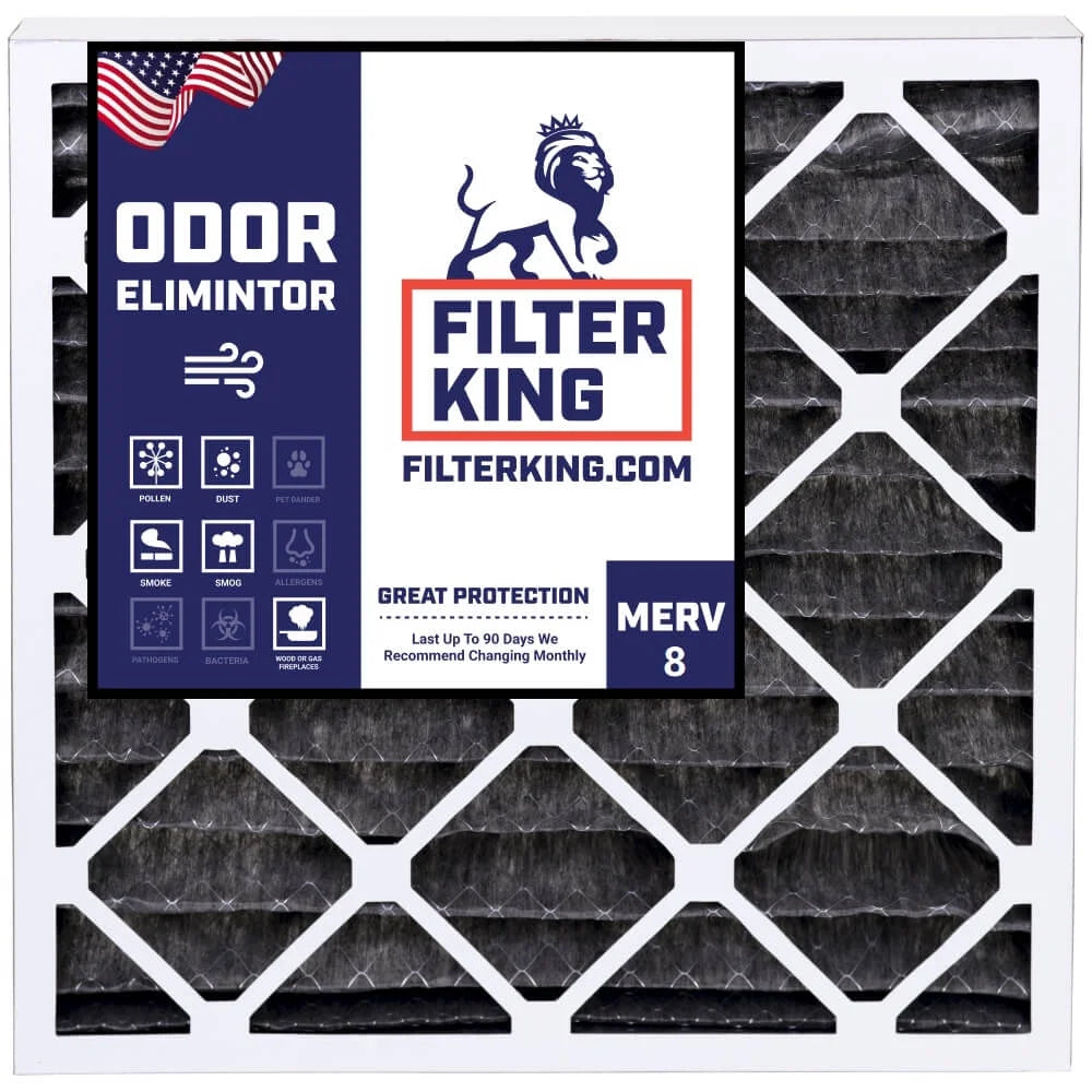 Filter King 23.5x25x1 Air Filter | 4-PACK | Carbon MERV 8 HVAC Pleated A/C Furnace Filters | MADE IN USA | Actual Size: 23.5 x 25 x .75"