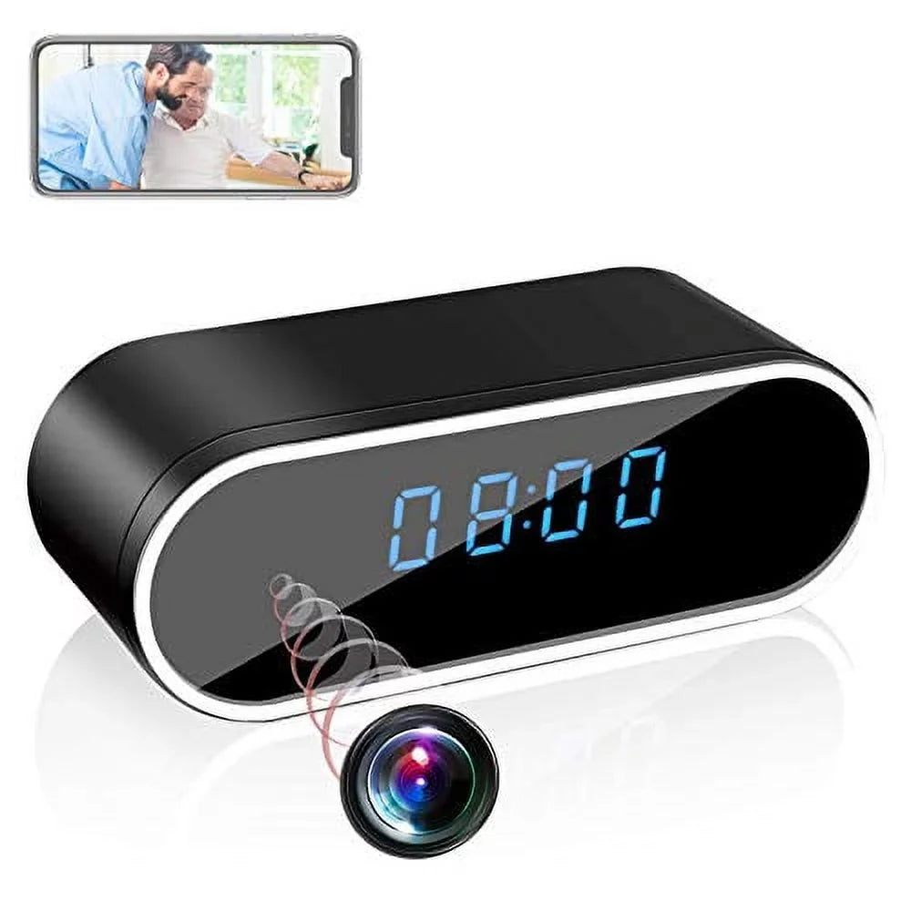 HD 1080P WiFi Hidden Spy Camera Alarm Clock Night Vision/Motion Detection/Loop Recording Home Surveillance Cameras