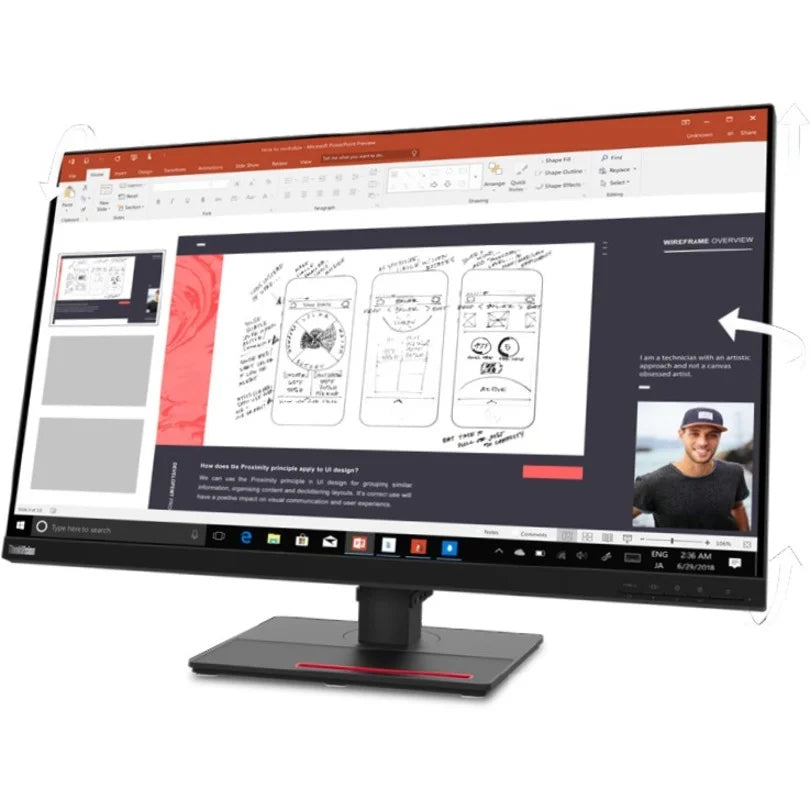 ThinkVision P32P-20 31.5" 4K UHD WLED LCD Monitor - 16:9 - Raven Black