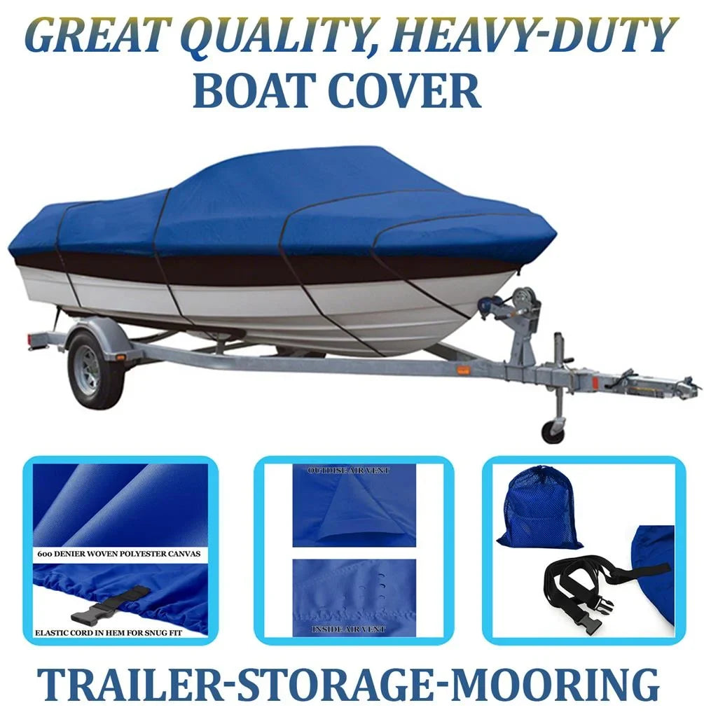 BLUE, GREAT QUALITY BOAT COVER Compatible for LOWE FISH 'N' PRO 1720 1991