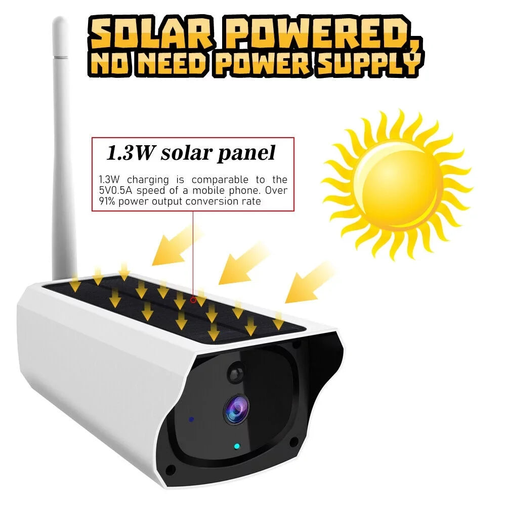 MDHAND 1080P Home Security Camera System Outdoor, Solar Camera Pro Wireless Outdoor Surveillance Camera, IP66, AI Detection + 32 Gigabytes Memory Card