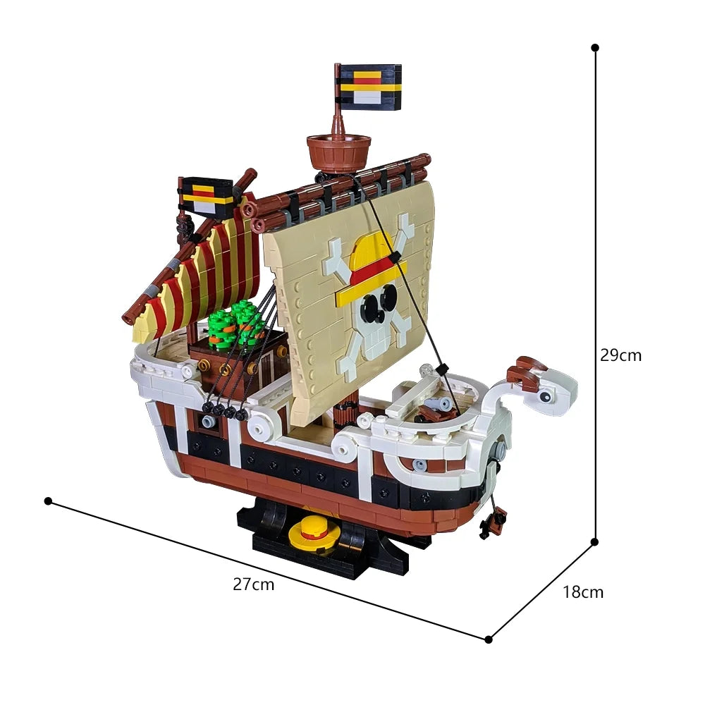 Going Merry Boat Building Block Sets Maritime Adventures Anime Pirate Ship Brick Toy Model for Kids Adults