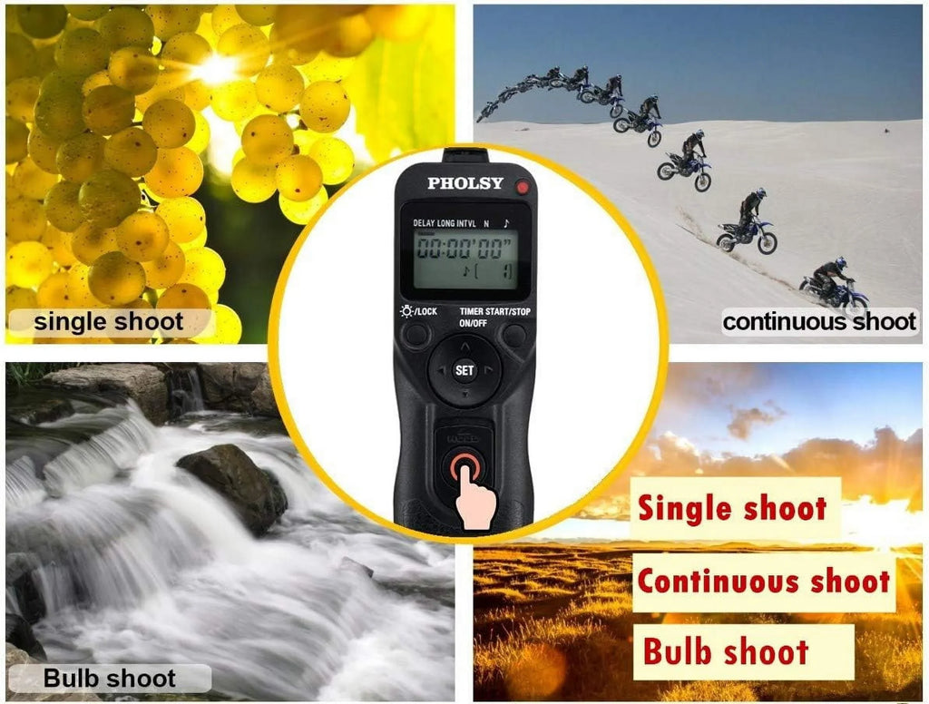 PHOLSY P6 Timer Remote Control Cable with Intervalometer for Panasonic S5, S1H, S1RM, S1R, S1M, S1, G95, G91, FZ10002, G9, GH5, G85, G81, GX8, GX7, GH4, GH3, FZ2500, FZ2000, FZ1000, FZ300, FZ200 P6 for Panasonic