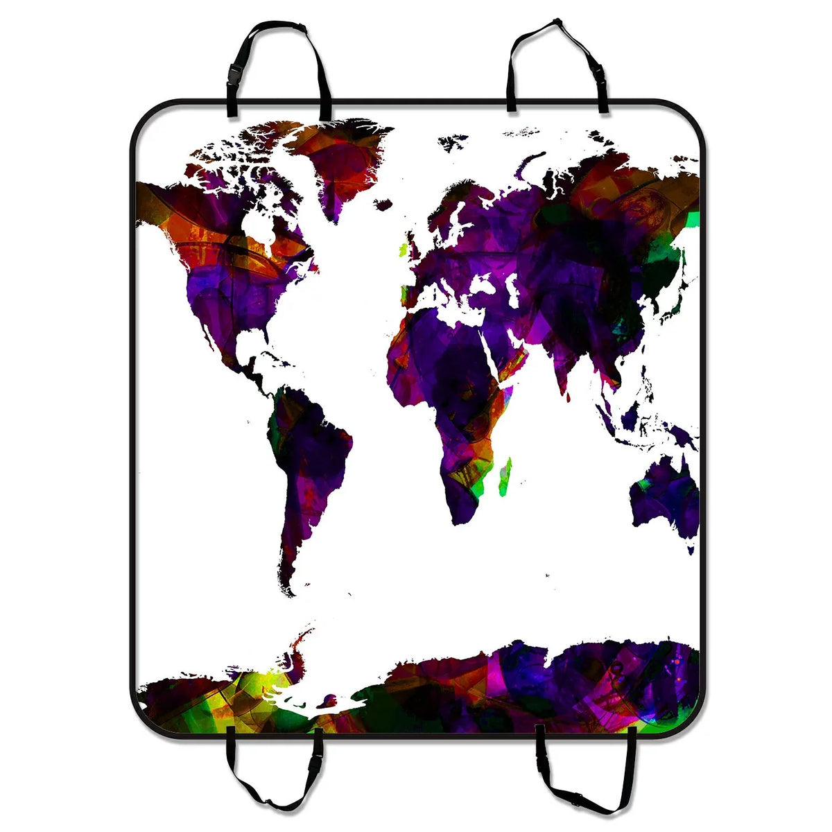 GCKG Art World Map Pet Car Seat Cover Dog Car Seat Mat Hammock Cargo Mat Trunk Mat For Cars Trucks and SUV 54x60 inches
