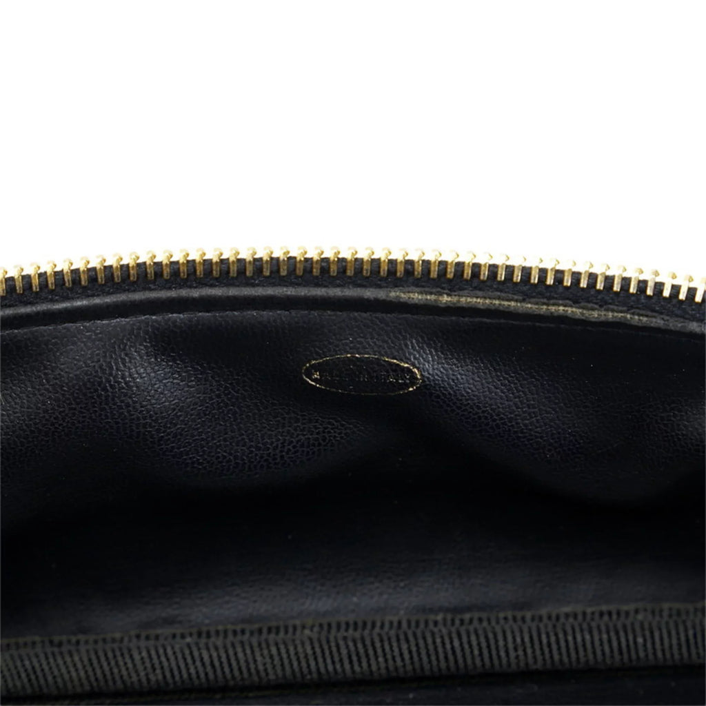 Pre-Owned Chanel Cocomark Bicolore Vanity Bag Handbag Black Lambskin Ladies CHANEL (Fair)