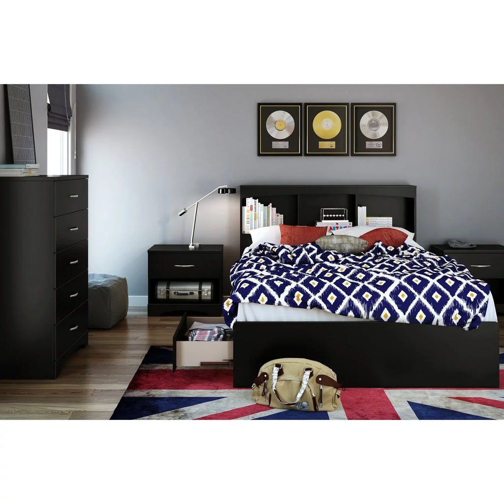 Full Mates Bed with Bookcase Headboard in Pure White
