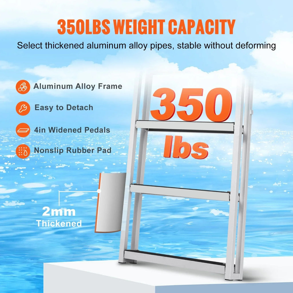 Vevor Retractable 4 Steps, 350 lbs Load Capacity Dock Ladder