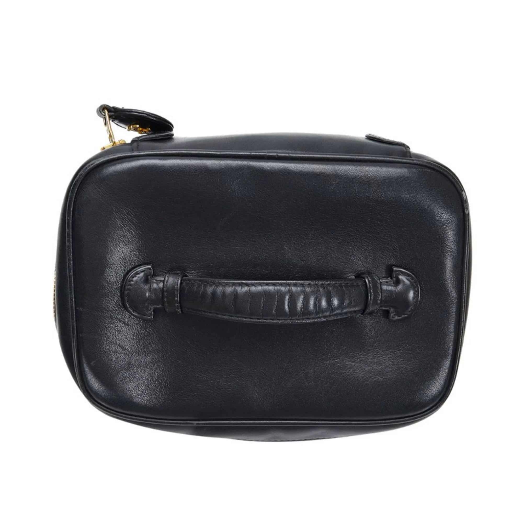 Pre-Owned Chanel Cocomark Bicolore Vanity Bag Handbag Black Lambskin Ladies CHANEL (Fair)