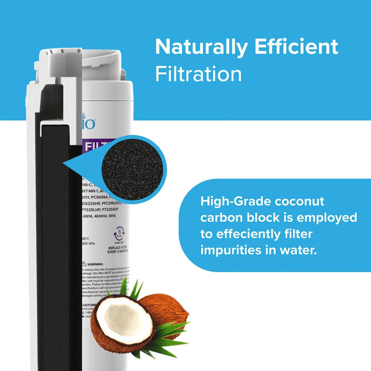Brio 6023A Refrigerator Water Filter Replacement Compatible WIth GE GSWF, GSWF3PK, GSWFDS, 100749-C, 100749C, 100810/A, 100810A