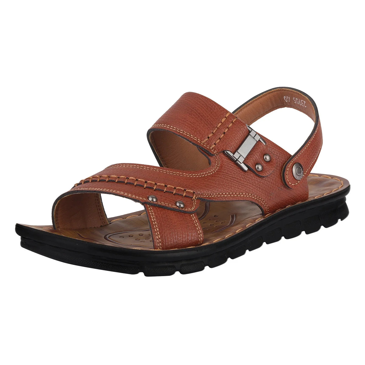 ILJNDTGBE Sandals for Men Leather Hiking Sandals Men Summer Two Wear Buckle Strap Casual Open Toe Flat Soft Bottom Breathable Shoes Sandals