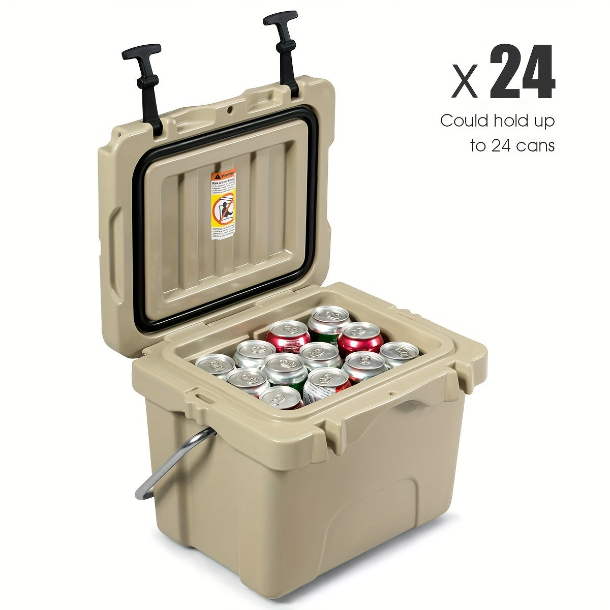 COSTWAY 16-Quart Cooler - Durable Leak-Proof Ice Chest, Keeps 24 Cans Chilled - Ideal for Outdoor Camping & Picnics