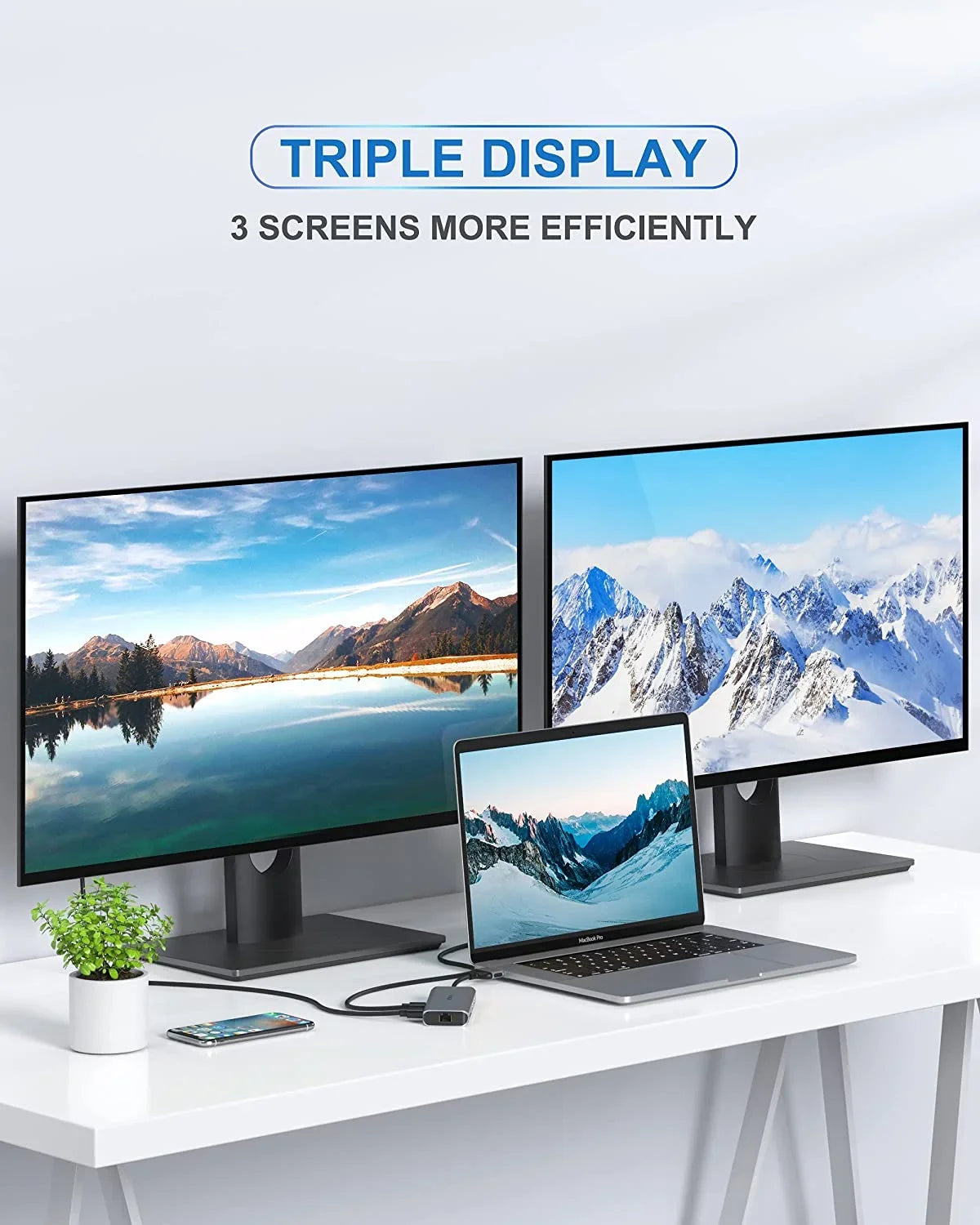 Pro Docking Station Dual Monitor Pro HDMI Adapter,9 in 1 USB C Adapters for Pro Air Mac HDMI