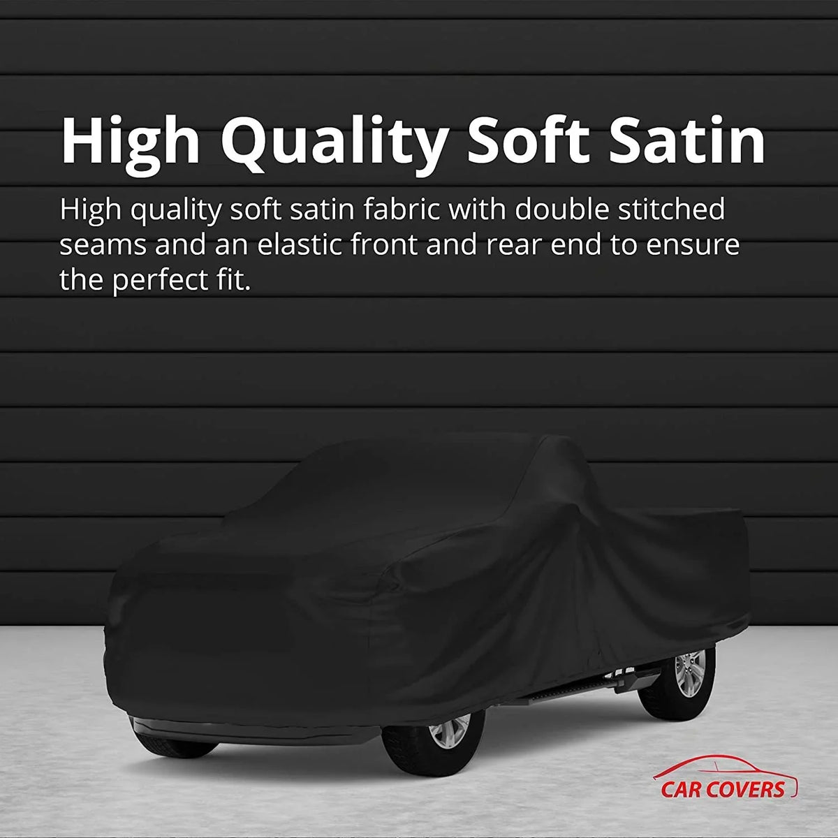 Indoor Truck Cover Compatible with 2001-2004 GMC Sonoma Crew Cab, 4.5 Foot Bed - Black Satin - Ultra Soft Indoor Material - Keep Vehicle Looking Between Use - Includes Storage Bag