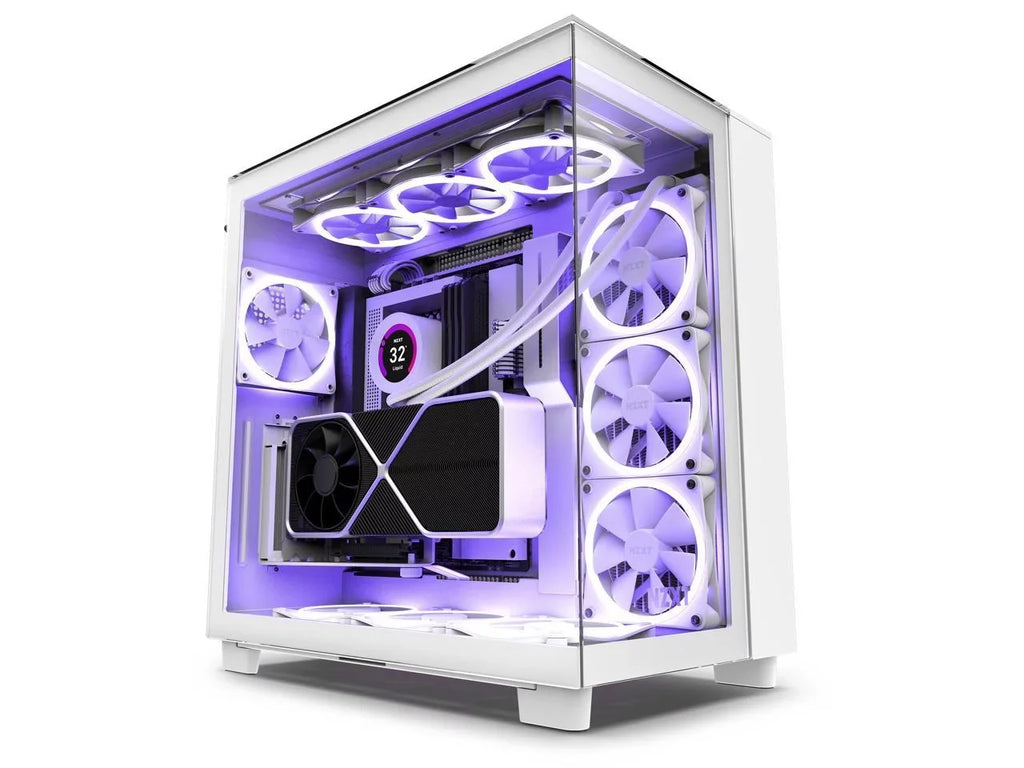 NZXT H9 Elite - All White - CM-H91EW-01 - Premium Dual-Chamber - Mid-Tower - RGB Fans - Case