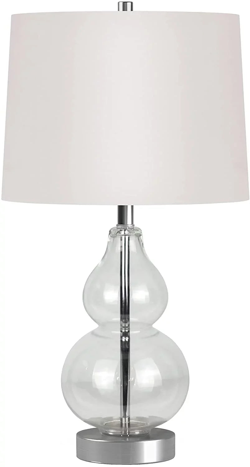 Evelyn&Zoe 21" Table Lamp with White Drum Linen Shade