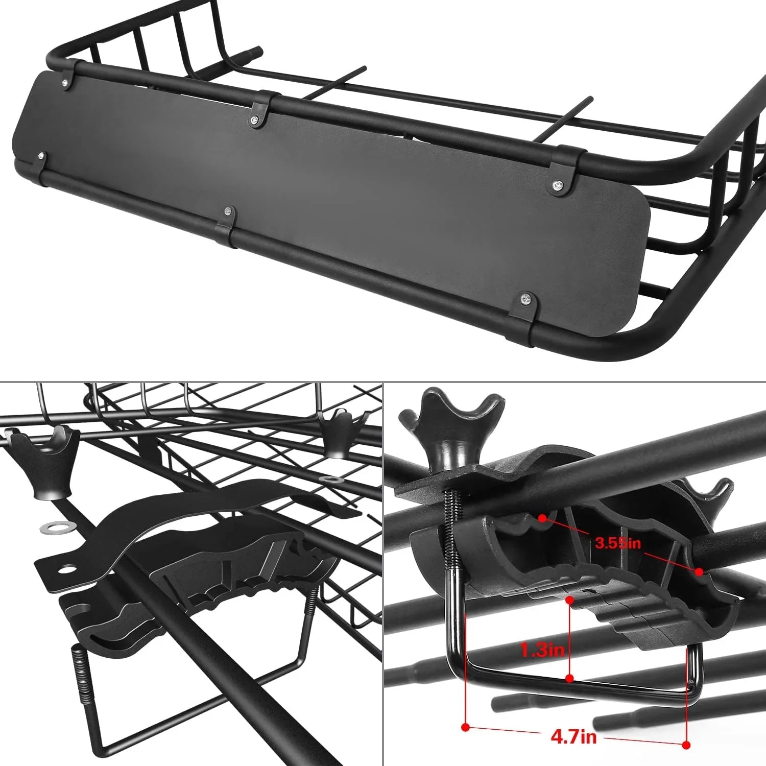 Eyoloty Heavy Duty 64"x 39" Roof Rack, Rooftop Cargo Carrier Basket with Waterproof Bag, Tie Down Strap, Net, Rack Extension and Car Top Luggage Holder for SUV, 150lb Capacity, Steel Construction