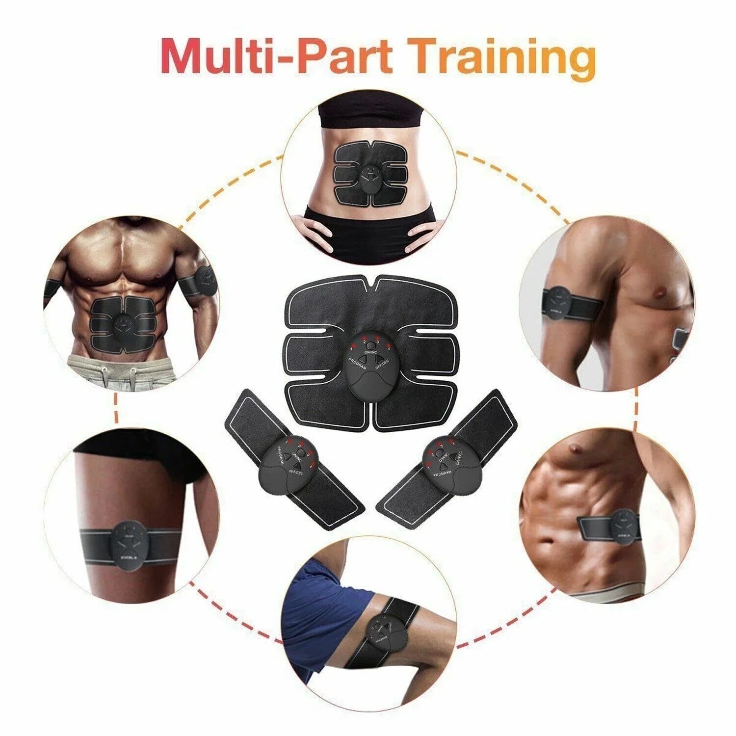 Electric Muscle Toner Fitness Binder Gym Machine ABS Toning Fat Burner Belt