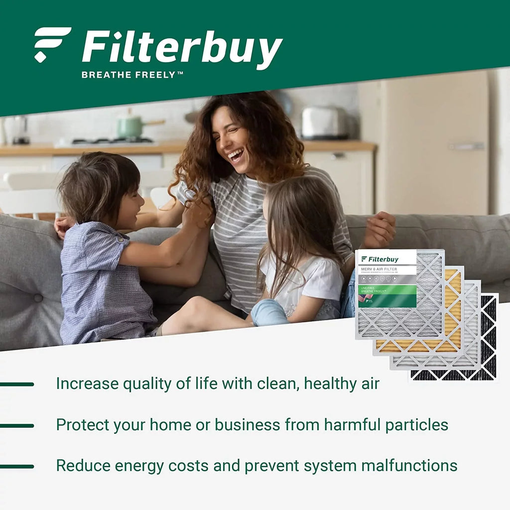 Filterbuy 10x16x4 MERV 11 Pleated HVAC AC Furnace Air Filters (4-Pack)