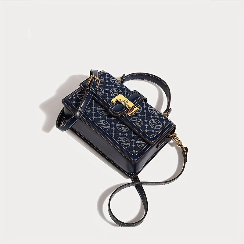 MICHROE Texture Fashion Small Square Bag - Klein Blue Series Classic Messenger Bag Retro Pattern Purse For Women