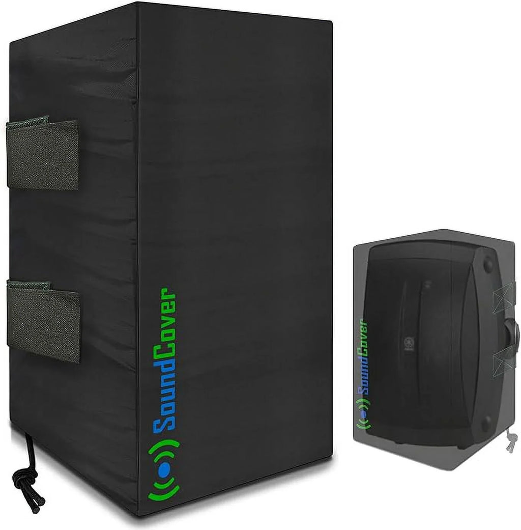 Outdoor Speaker Covers: Black, Medium Size (H 13.6" x W 7.9" x D 8.9"), Compatible with Yamaha AW294, Definitive Technology AW 5500, Polk Audio Atrium 6, Yamaha AW350, and Bose 251