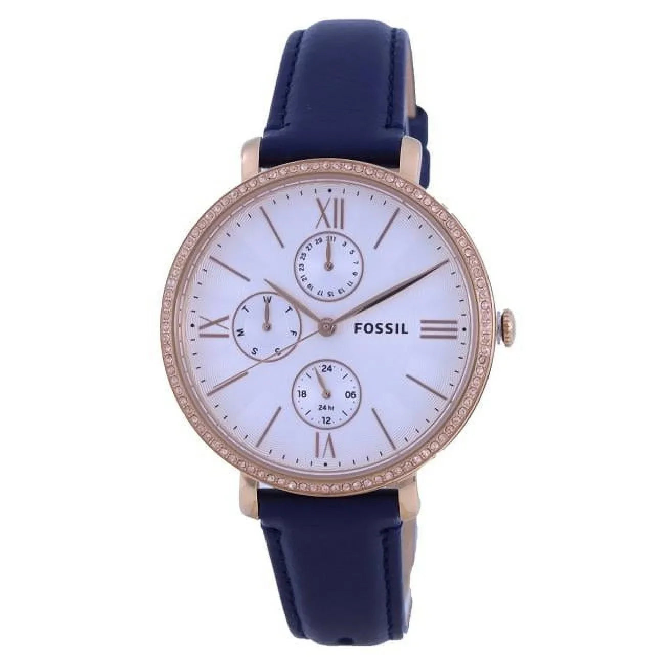 Fossil Jacqueline Multi-Function Quartz Crystal Silver Dial Ladies Watch ES5096