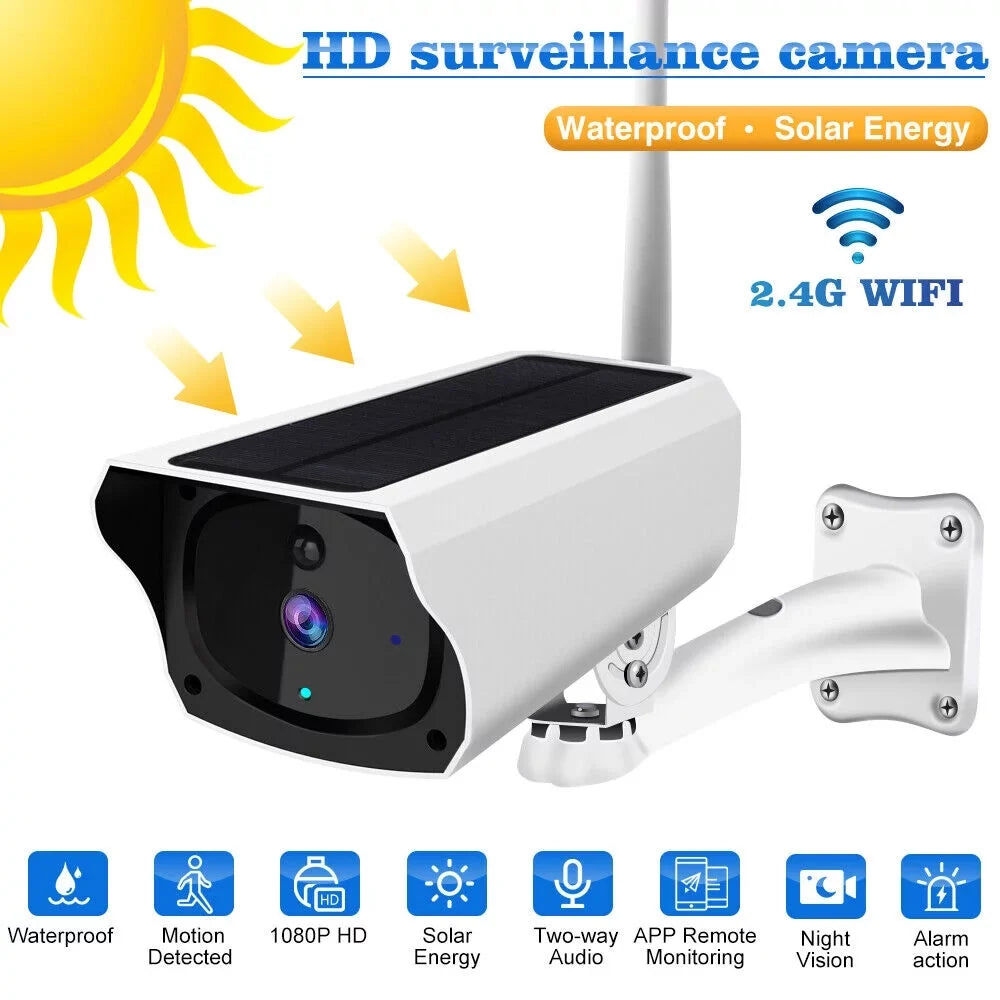 MDHAND 1080P Home Security Camera System Outdoor, Solar Camera Pro Wireless Outdoor Surveillance Camera, IP66, AI Detection + 32 Gigabytes Memory Card