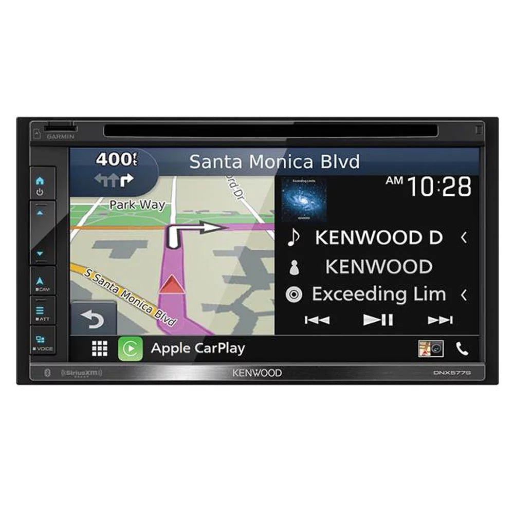Restored Kenwood DNX577S 6.8-inch Double-Din in-Dash Navigation DVD Receiver with Bluetooth, Wi-fi, Android Auto, Apple Carplay, and SiriusXM Ready (Refurbished)