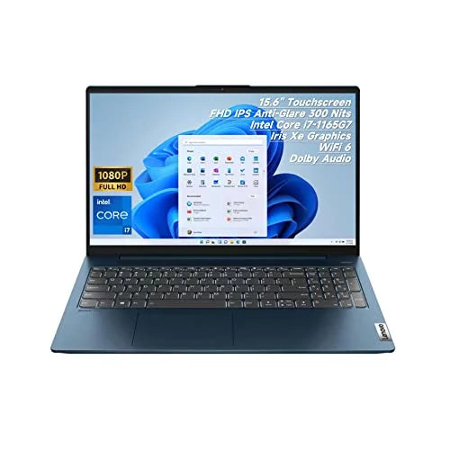 IdeaPad 5i 15.6" Touchscreen Portable computer, IPS FHD 300 Nits Display, Core i7-1165G7, Iris Xe Graphics, Dolby Audio, Win 11, Fingerprint, USB-C, Backlit KB, WiFi 6, Webcam (12GB RAM | 512GB PCIe Solid-state drive)