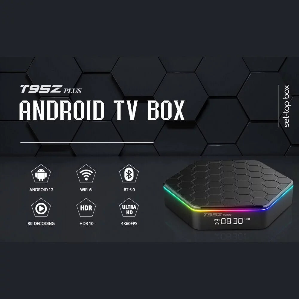 KingFurt Quad Core 8K HD Video 64GB Memory 6K Stream Player 2023 T95Z Plus Smart Android 12.0 TV Box