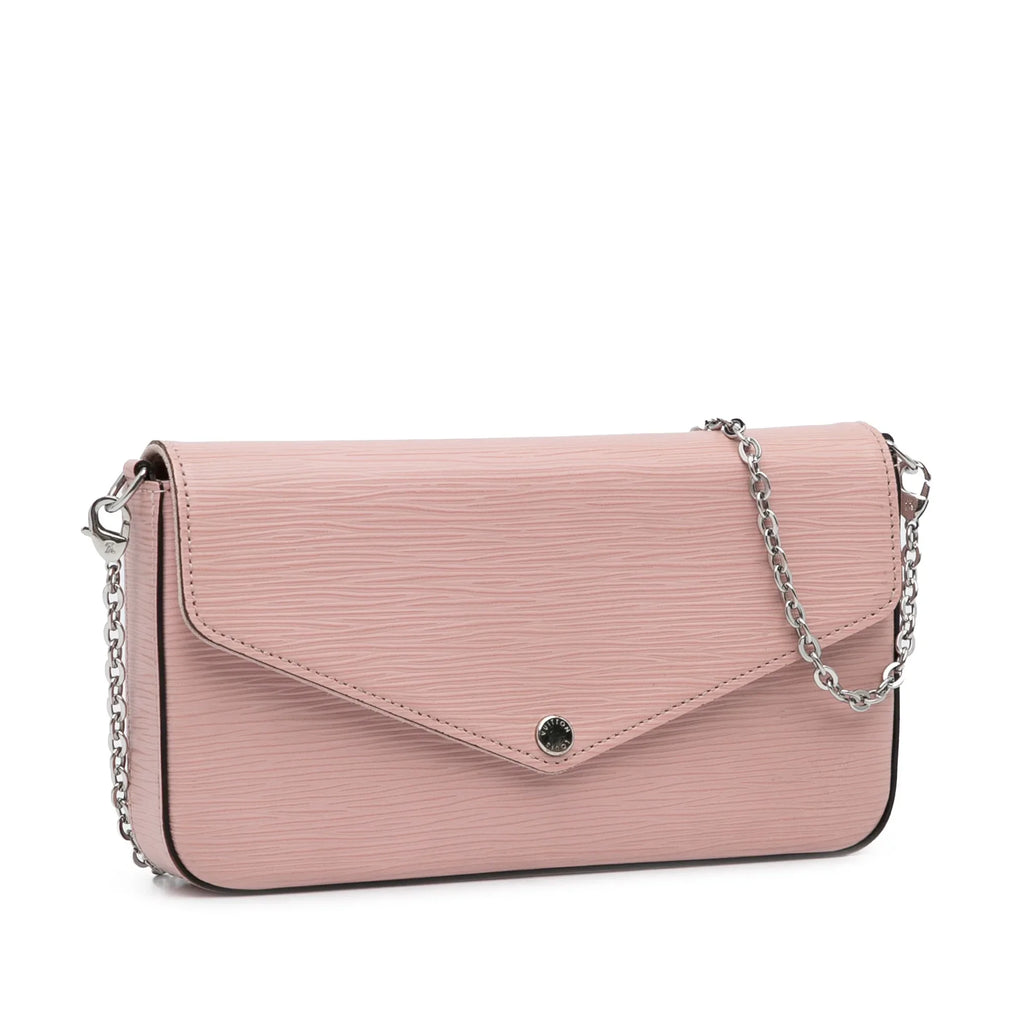 Pre-Owned Authenticated Louis Vuitton Epi Pochette Felicie Leather Pink Crossbody Bag Unisex (Good)