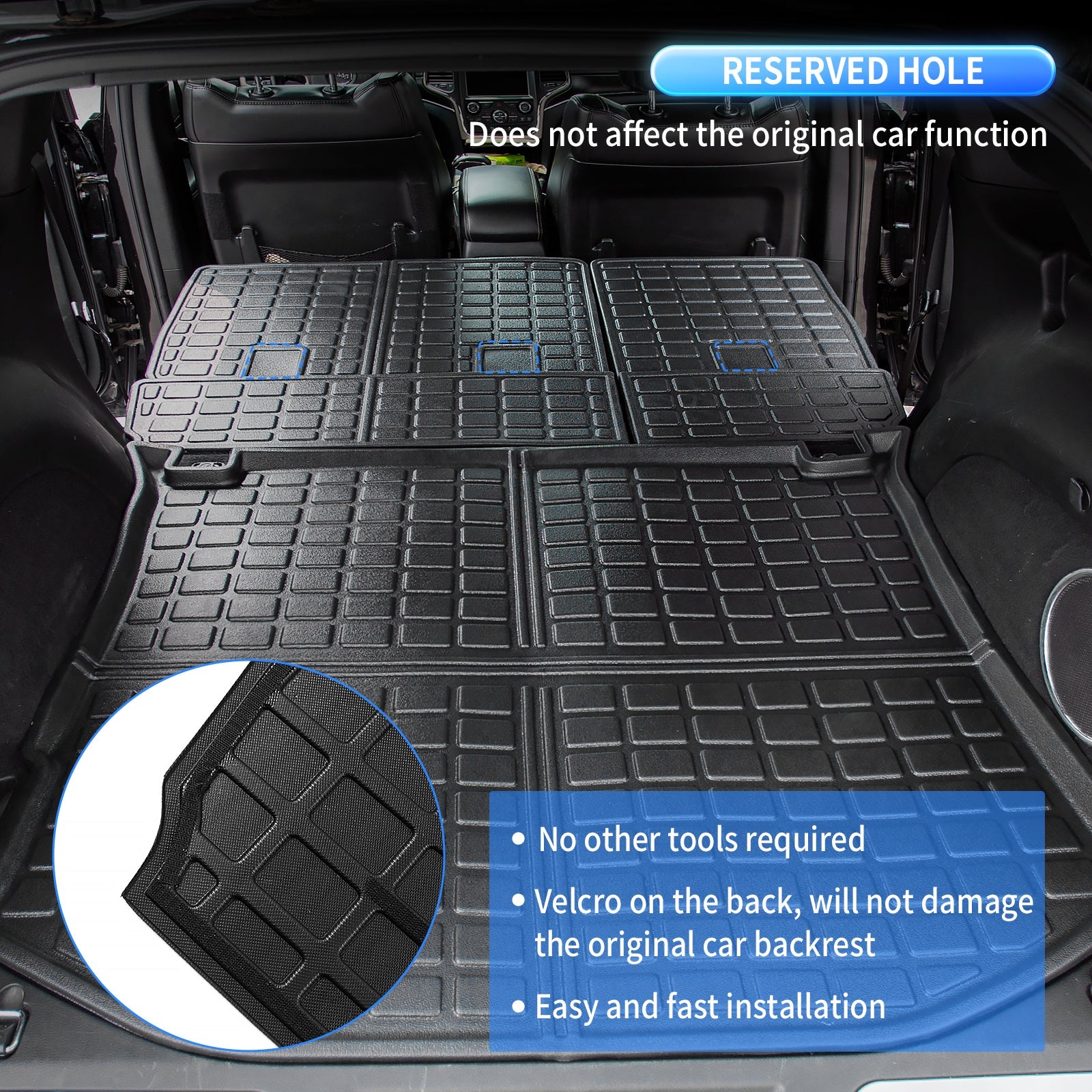 Fit 2011-2021 Jeep Grand Cherokee 2022 2023 Grand Cherokee WK Trunk Mat Backrest Mats