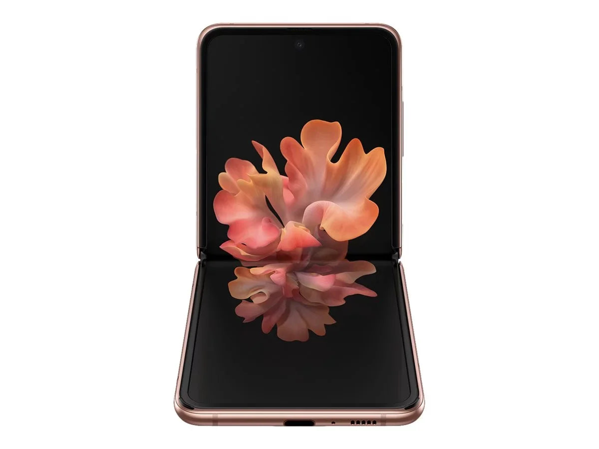 Samsung Galaxy Z Flip 5G - 5G smartphone - dual-SIM - RAM 8 GBs / Internal Memory 256 GBs - OLED display - 6.7" - 2636 x 1080 pixels - 2x rear cameras 12 MP, 12 MP - front camera 10 MP - mystic bronze