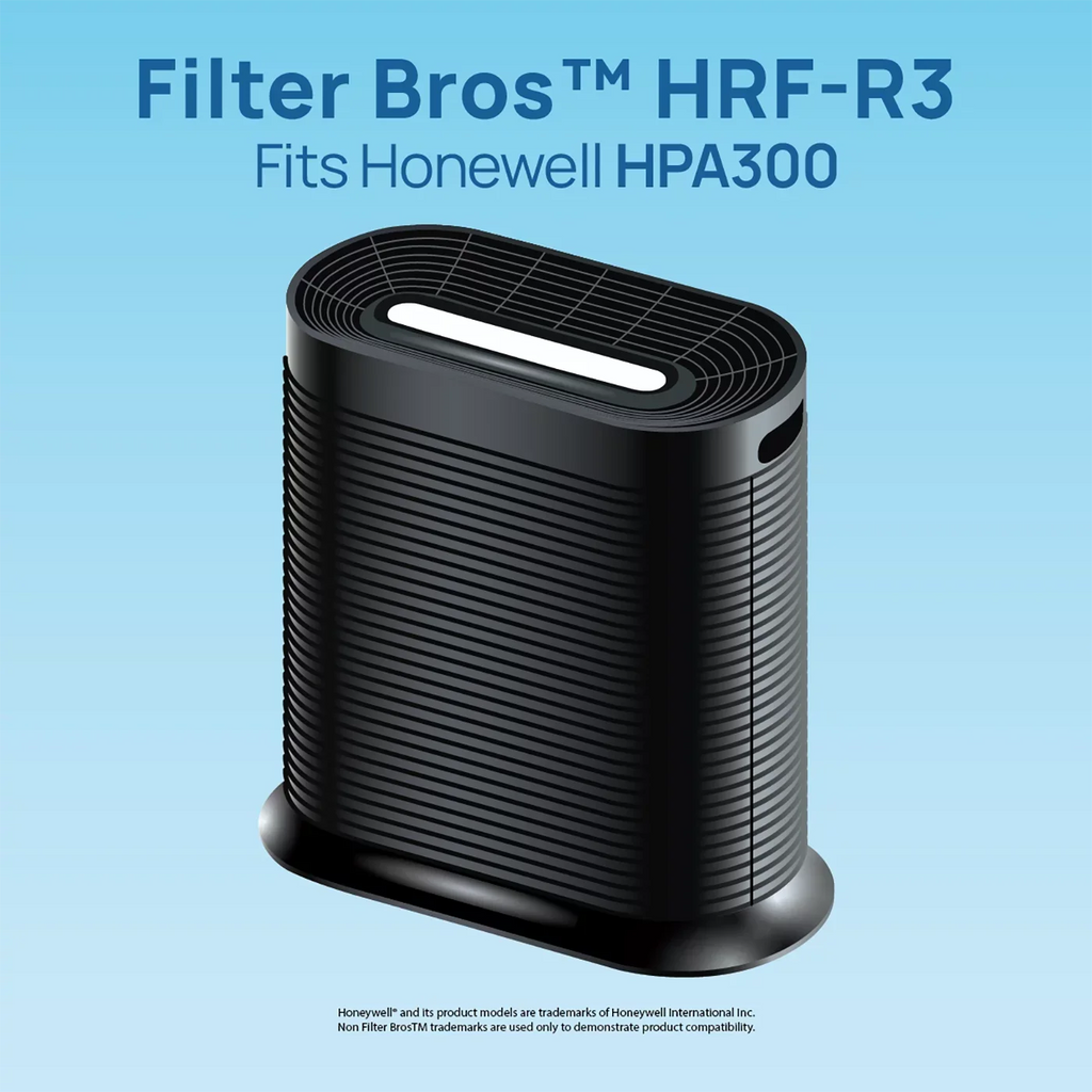 Filter Bros HRF-R3 HRF-A300 Compatible With Honeywell Air Purifier Filter Kit includes 3 HEPA R and 6 A Charcoal Pre-Filters Replacement for HPA 090, 100, 200, 300, and 3000, 5000 Series Machines