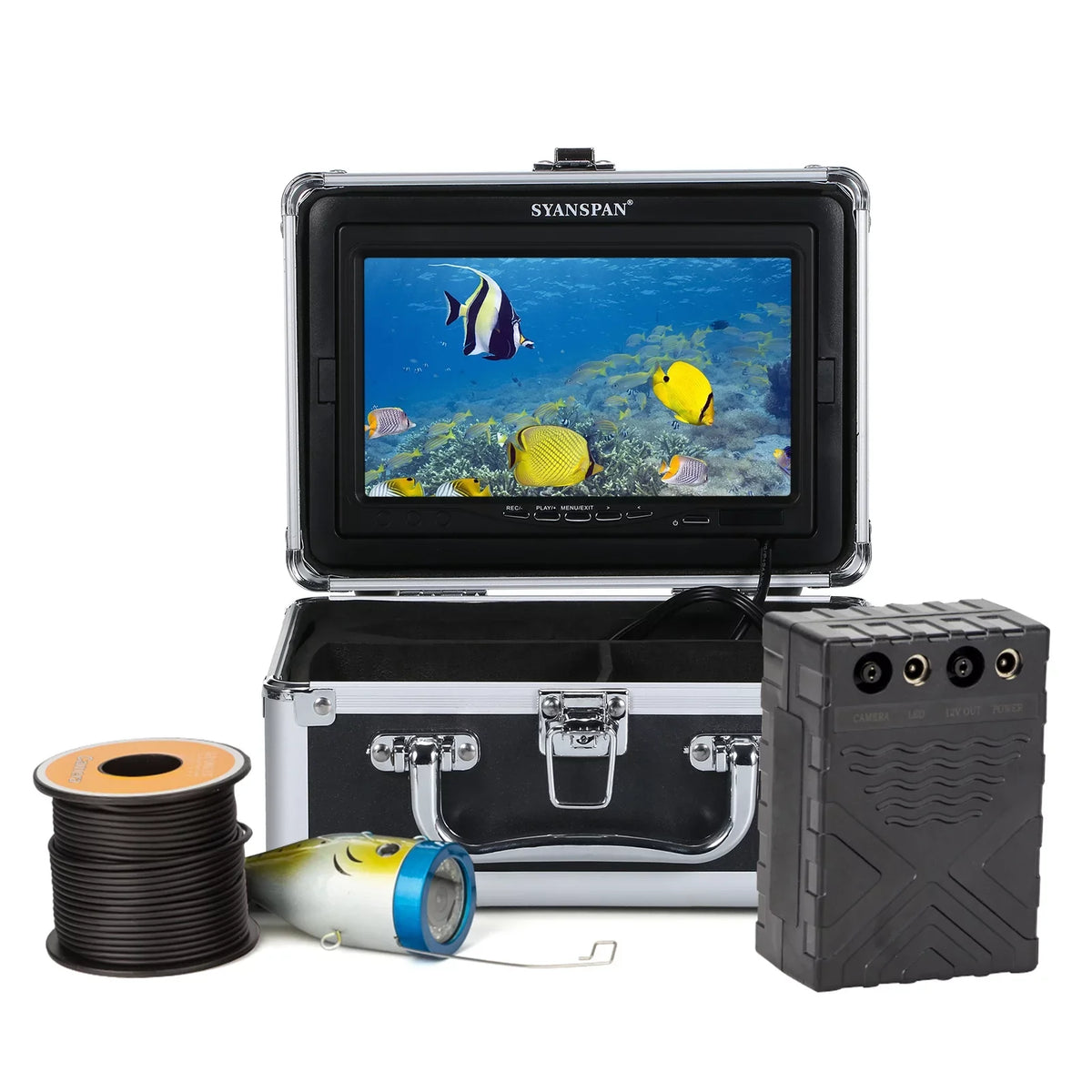 Pristin Underwater camera,15M/30M/50M Cable IP68 Waterproof Sea Lake IP68 Waterproof Sea Fish 12LEDs 7Inch/9Inch Camera Fish Sea Lake Boat 7Inch/9Inch LCD Display LCD Display 15M/30M/50M 7 /9 LCD