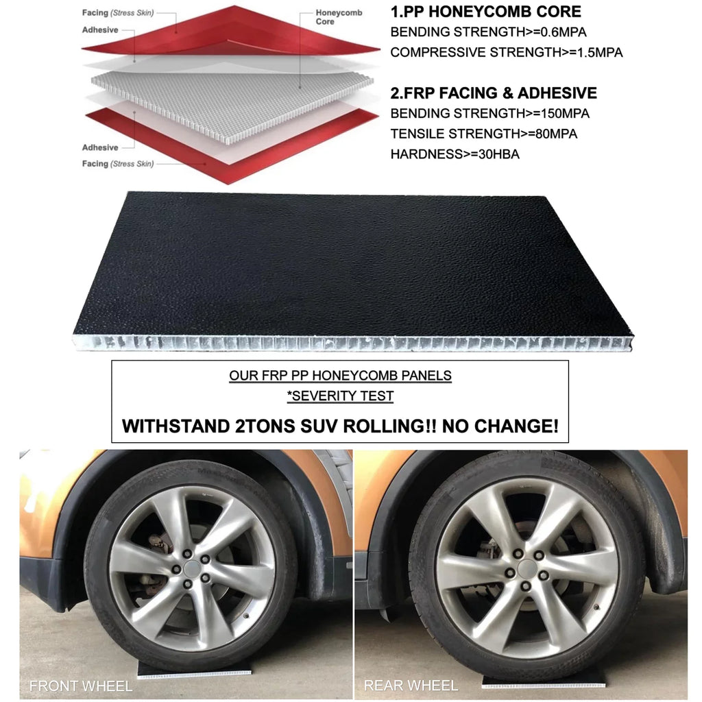 Mamoru Hard FRP Quad-Fold Solid Tonneau Cover Compatible with 2016 2017 2018 2019 2020 2021 2022 2023 Tacoma 6' / 73.7" Truck Bed Cover | Fit for Deck Rail System