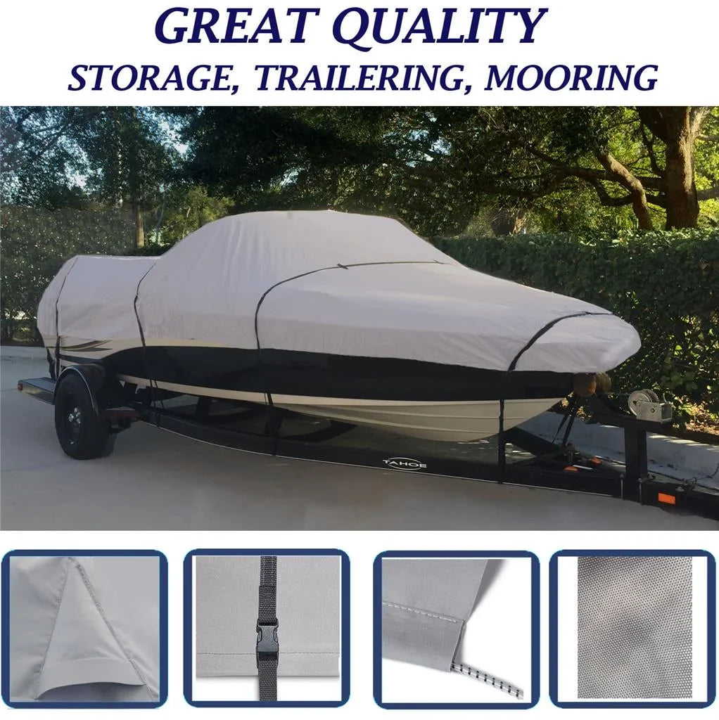 BOAT COVER Compatible for THUNDER CRAFT TITAN 150 C/SS/SSX O/B ALL YEARS STORAGE, TRAVEL, LIFT