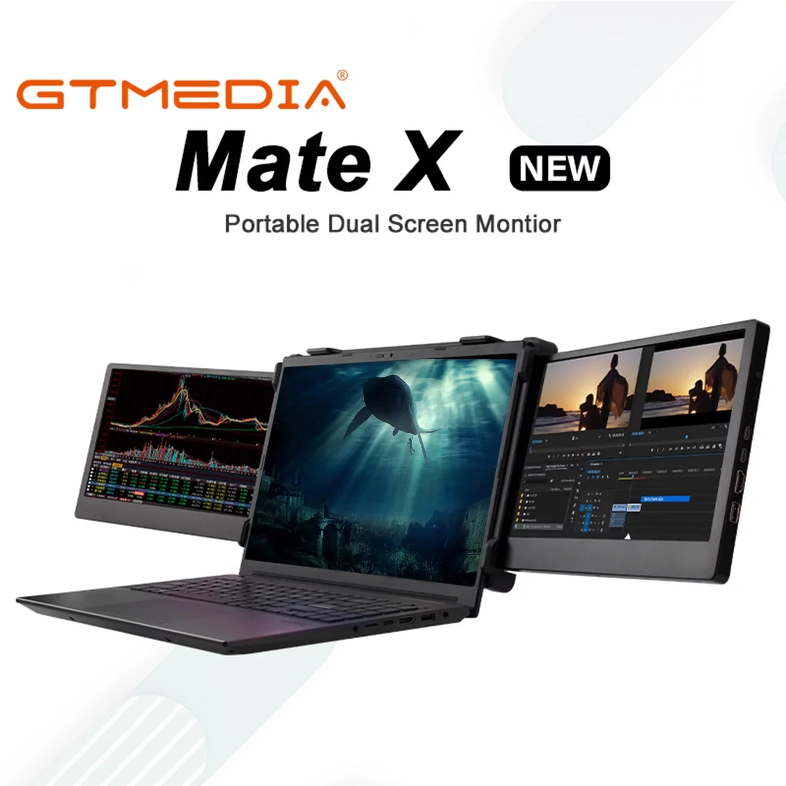 GTMEDIA GTMEDIA Mate X Dual Screen Monitor 11.6-inch Portable Monitor for Notebook, Full HD IPS 1080P Display