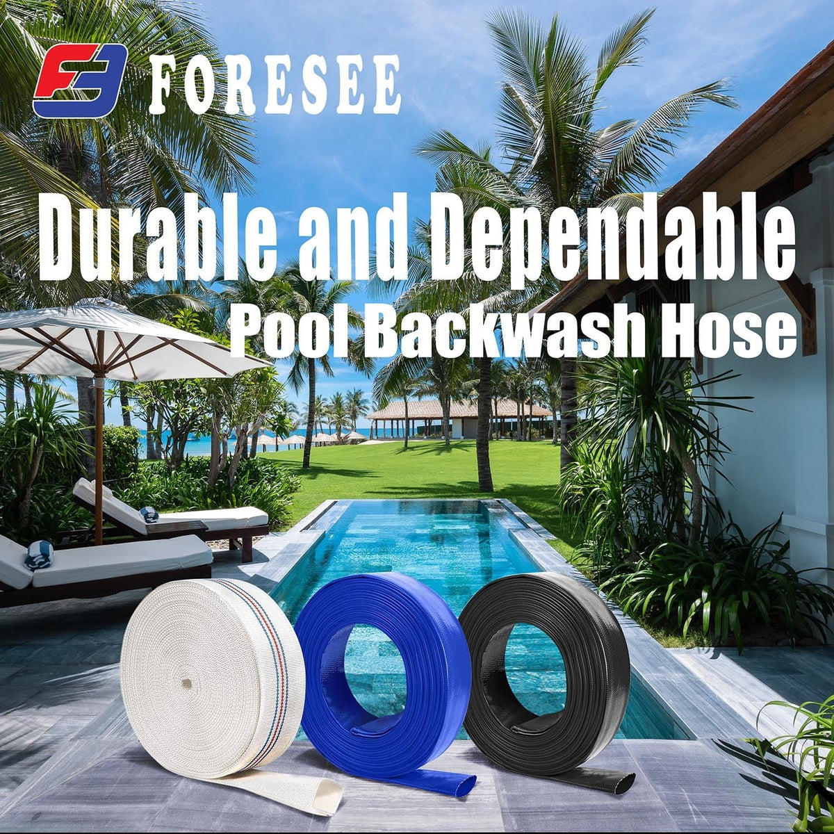 PVC Lay-Flat Pool Backwash Hose - Ideal for commercial and industrial use