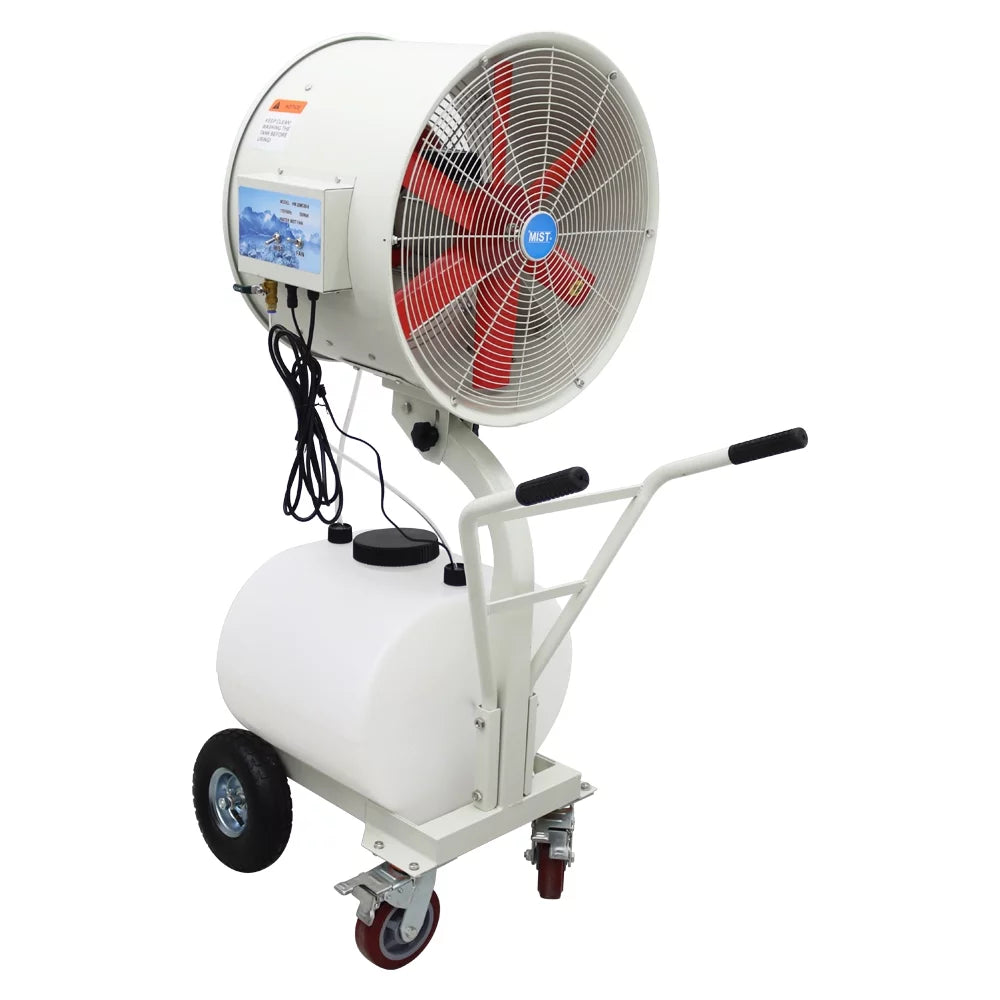 PreAsion Humidification and Watering Industrial Spray Electric Fan Hand-pushed Humidification Cooling Spray Fan 110V