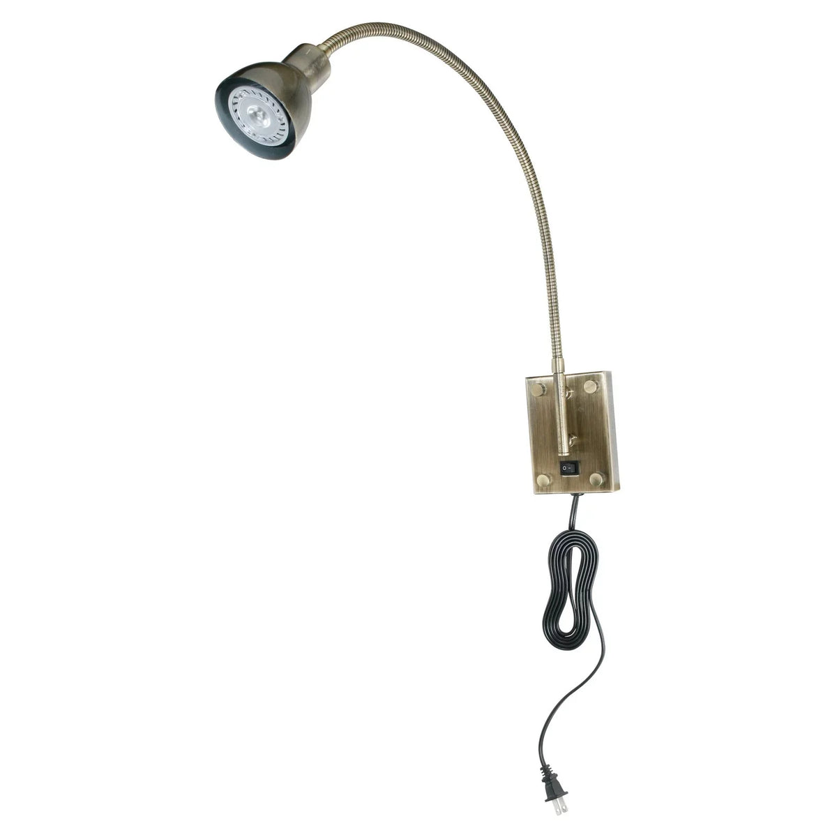 Cal Lighting 3.5" LED Gooseneck Durable Metal Wall Reading Lamp in Silver