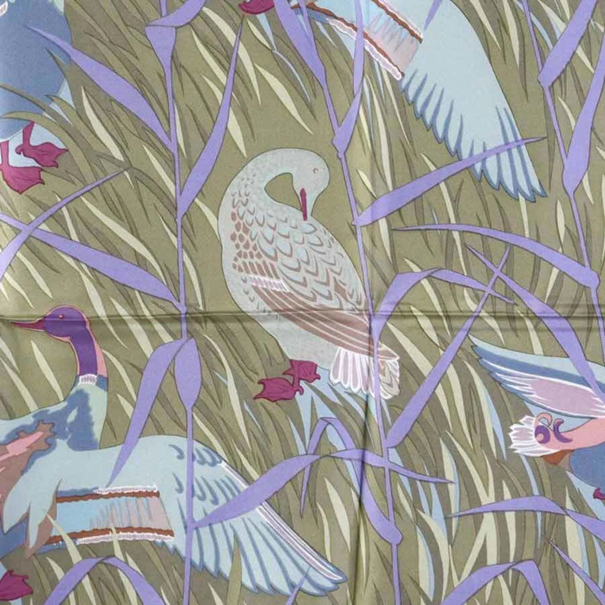 Pre-Owned HERMES Scarf Carre90 Silk Pink/Multicolor Women's (Good)