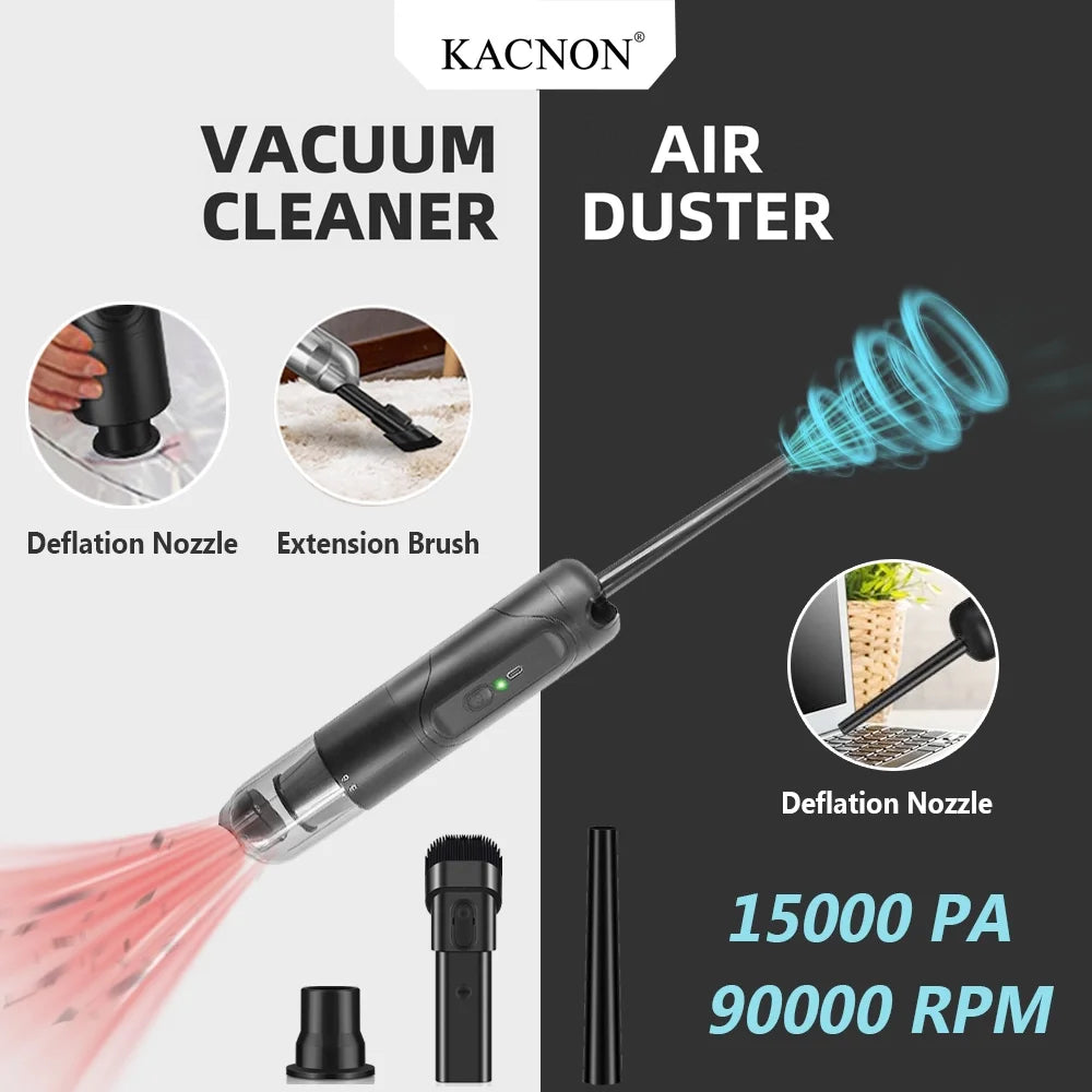 Reesibi Cordless Air Duster Portable Air Blower for Computer with 40000 RPM Improved Motor Electric Compressed Air Duster for Keyboard Notebook PC Camera Cleaning, 6000mAh Rechargeable Battery