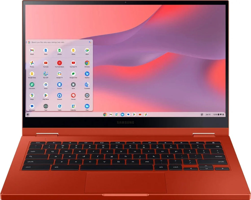 Samsung Galaxy Chromebook 2 13.3" FHD(1920 x 1080) Touchscreen 2 in 1 Portable computer, Intel Core i3-10110U, 8GB LPDDR3 RAM, 128GB eMMC, Backlit Keyboard, Chrome OS, Fiesta Red with Tigology Accessories