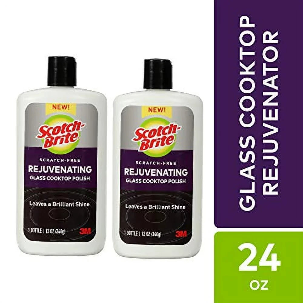 Scotch-Brite Rejuvenator Glass Cooktop Polish, Scratch-Free, 12 Ounce Pack of 2