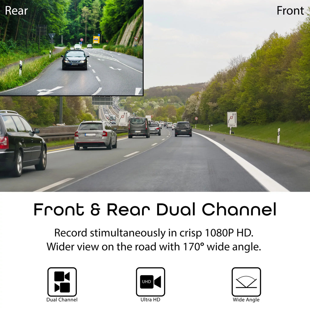 Rexing V1LG FHD 1080p Dual Channel Car Dash Cam