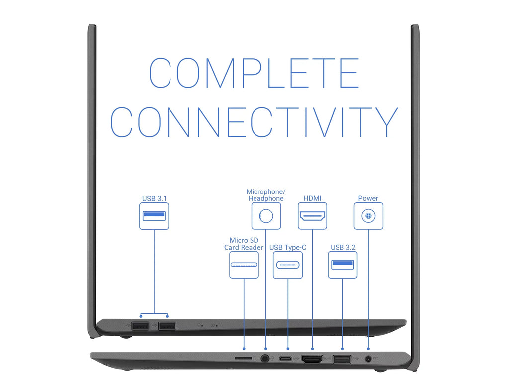 Vivobook X512JA Notebook, 15.6" FHD Display, Intel Core i7-1065G7 Upto 3.9GHz, 20GB RAM, 512GB NVMe Solid-state drive + 500GB HDD, HDMI, Card Reader, Wi-Fi, Bluetooth, Win OS 10 Pro S