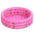 Inflatable Baby Pool,Swimming Pool for Kids,Toddler 3 Rings Blow Up PVC Round Padding Pool for Babies Outside Family 51"x13" (Pink)