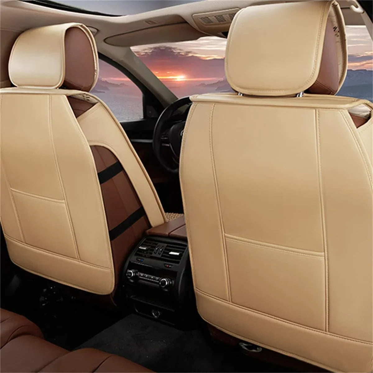 Luxury Car Seat Cover For 11-17 200 55-22 300 04-22 Pacifica 5-Seat PU Leather Fits select: 2015-2017 CHRYSLER 200 LIMITED, 2017-2022 CHRYSLER PACIFICA TOURING L